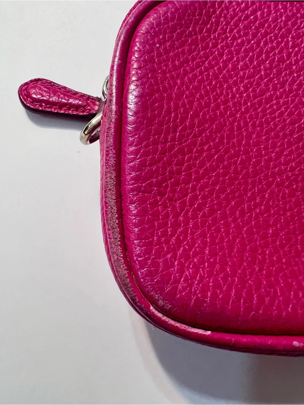 Genuine Coach Pink Leather Crossbody Bag with Pebbled Leather